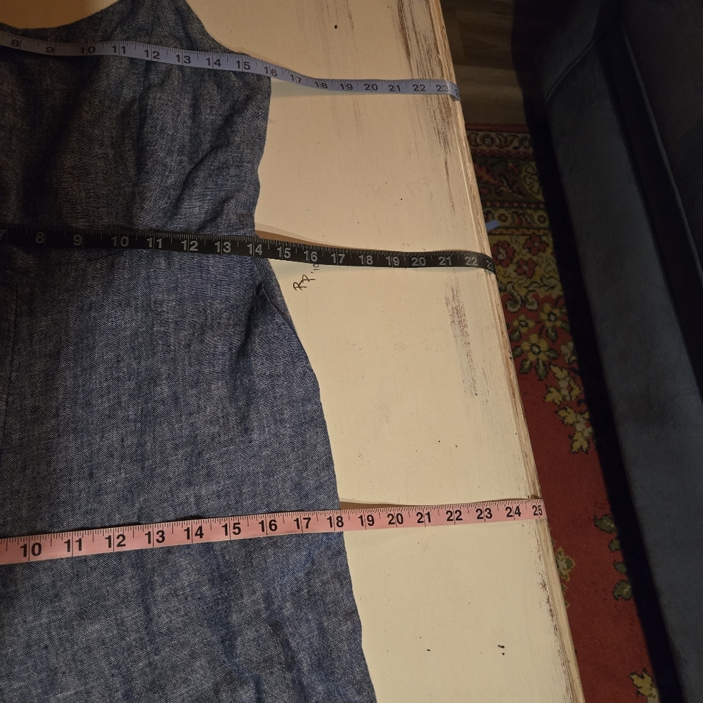 Old Navy Indigo Blue Linen Blend Jumpsuit Size Medium - Picture 13 of 17